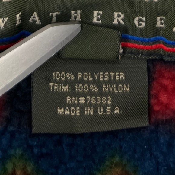 Timberland Mens Medium 90’s Fleece Sweater Aztec Made in USA Jumper Vintage Rare - Picture 8 of 9